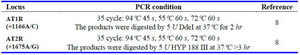 Table 1. PCR-RFLP conditions for AT1R (+1166A/C) and AT2R (+1675A/G)