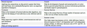 Table 2. Physiological roles of zinc in human *
* Concluded from previous studies (14-16)