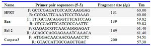 Table 1. Sequence, size, and temperature of primers