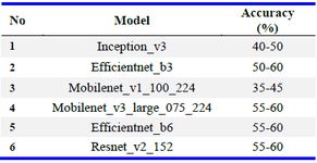 Table 2. Performances of pre-trained models