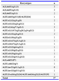 Table 1. The structural chromosomal abnormalities detected among infertile men attending IBTO