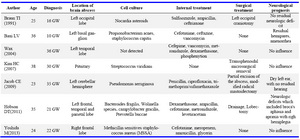 Table 2. Brain abacess in pregnancy (Literature review)
GW: gestational week
