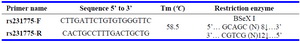 Table 1. The sequence and other characteristics of the primer pairs used in the amplification process