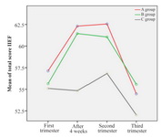 Figure 3. Trend of mean IIEF scores during the study period in three groups